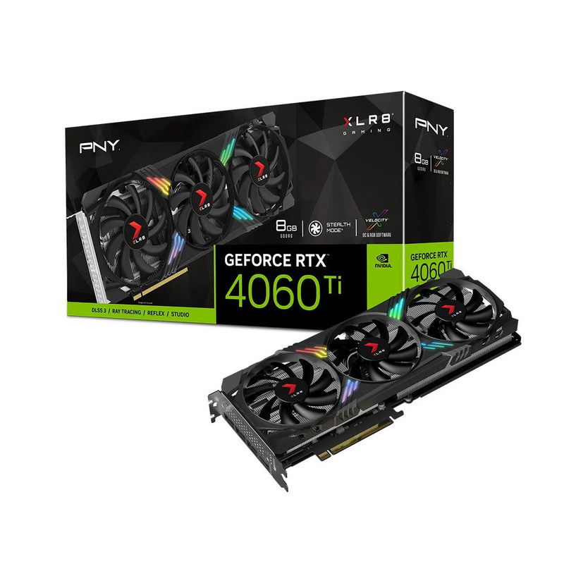PNY GeForce RTX 4060 Ti 8GB XLR8 Gaming Verto GDDR6 Graphics Card - VCG4060T8TFXXPB1 - كرت شاشة